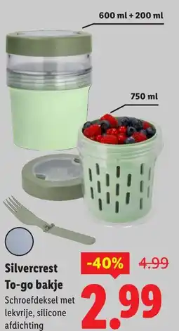 Lidl Silvercrest To-go bakje aanbieding
