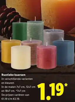 Lidl Rustieke kaarsen aanbieding