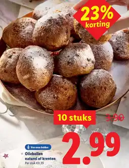 Lidl Oliebollen naturel of krenten aanbieding