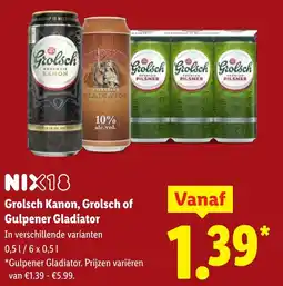 Lidl Grolsch Kanon, Grolsch of Gulpener Gladiator aanbieding