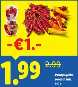 Lidl Puntpaprika rood of mix aanbieding