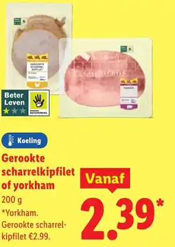 Lidl Gerookte scharrelkipfilet of yorkham aanbieding