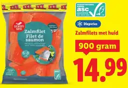 Lidl Zalmfilets met huid aanbieding