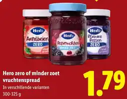 Lidl Hero zero of minder zoet vruchtenspread aanbieding