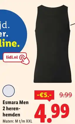 Lidl Esmara Men 2 heren-hemden aanbieding