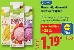 Lidl Plantaardig alternatief voor vla of yoghurt aanbieding