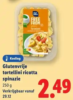 Lidl Glutenvrije tortellini ricotta spinazie aanbieding