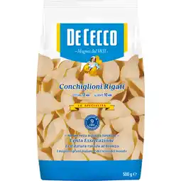 Dekamarkt De Cecco Conchiglioni rigati aanbieding