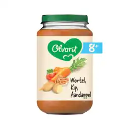 Dekamarkt Olvarit Maaltijdpotje 8+ maanden wortel-kip-aardappel aanbieding