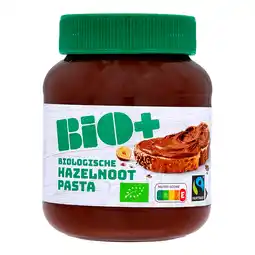 PLUS BIO+ Hazelnootpasta Fairtrade aanbieding