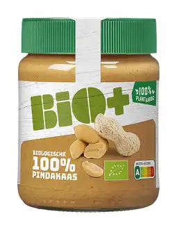 PLUS BIO+ Biologische 100% Pindakaas naturel aanbieding