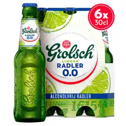 PLUS Grolsch Radler limoen 0.0 fles aanbieding
