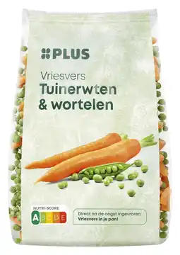 PLUS PLUS Tuinerwten en wortelen aanbieding