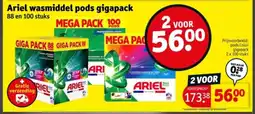 Kruidvat Ariel wasmiddel pods gigapack aanbieding