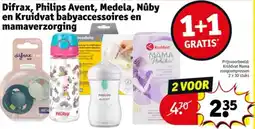 Kruidvat Difrax, Philips Avent, Medela, Nûby en Kruidvat babyaccessoires en mamaverzorging aanbieding