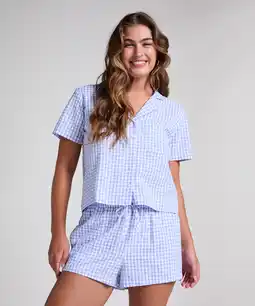 Hunkemoller Hunkemöller Shorts Seersucker Blauw aanbieding