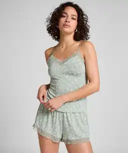 Hunkemoller Hunkemöller Lace Jersey pyjamaset Groen aanbieding