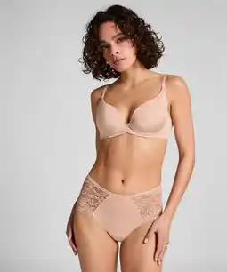 Hunkemoller Hunkemöller Superslip midi kant Beige aanbieding