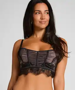 Hunkemoller Hunkemöller Niet-voorgevormde longline beugel bh Cynthia Zwart aanbieding