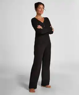 Hunkemoller Hunkemöller Pyjama broek Pointelle Zwart aanbieding