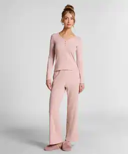 Hunkemoller Hunkemöller Pyjama broek Pointelle Roze aanbieding