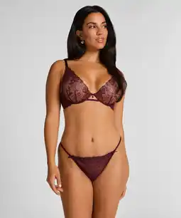 Hunkemoller Hunkemöller Hoog uitgesneden string Hollie Paars aanbieding