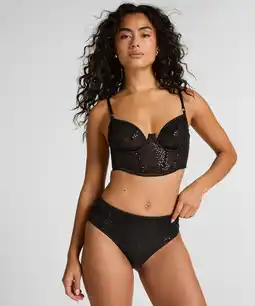 Hunkemoller Hunkemöller Hoog uitgesneden brazilian met hoge taille Elle Zwart aanbieding