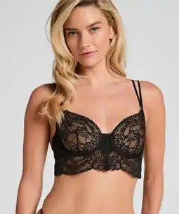 Hunkemoller Hunkemöller Niet-voorgevormde longline beugel bh Sabrina Zwart aanbieding