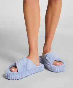 Hunkemoller Hunkemöller Slipper Soft Rib Blauw aanbieding