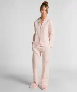 Hunkemoller Hunkemöller Pyjamabroek Katoen Poplin Roze aanbieding