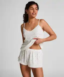 Hunkemoller Hunkemöller Pyjama shorts Pointelle Blauw aanbieding