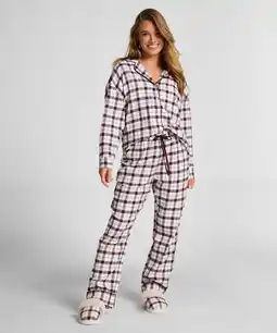 Hunkemoller Hunkemöller Pyjamabroek Flannel Wit aanbieding