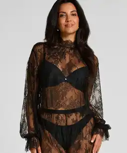 Hunkemoller Hunkemöller Pyjamatop Cecilia Zwart aanbieding