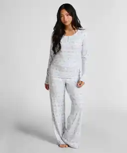 Hunkemoller Hunkemöller Jersey pyjamaset Fairisle Blauw aanbieding