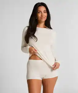Hunkemoller Hunkemöller Boyshort van zacht katoen Beige aanbieding