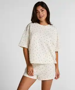 Hunkemoller Hunkemöller Pyjamaset Katoen Jersey Short Wit aanbieding