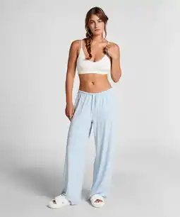 Hunkemoller Hunkemöller Jersey Pyjama Broek Blauw aanbieding
