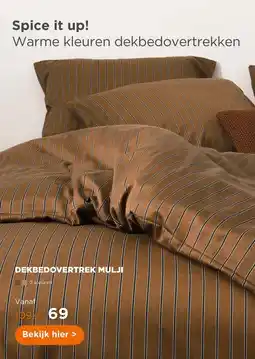 TotaalBED Dekbedovertrek Mulji Toffee Brown 140 x 200/220 cm aanbieding