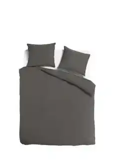 TotaalBED Dekbedovertrek Noa Donkergrijs 140 x 200/220 cm aanbieding