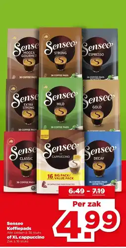 PLUS Senseo Koffiepads , of XL cappuccino aanbieding