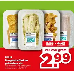 PLUS PLUS Pangasiusfilet en gebakken vis aanbieding
