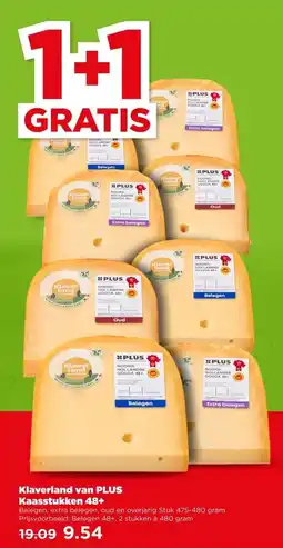 PLUS Klaverland van PLUS Kaasstukken 48+ aanbieding