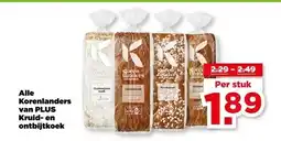 PLUS Alle Korenlanders van PLUS van PLUS Kruid- en ontbijtkoek aanbieding
