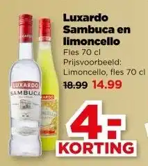 PLUS Luxardo Sambuca en limoncello aanbieding