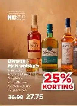 PLUS Diverse Malt whisky's aanbieding
