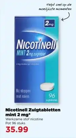 PLUS Nicotinell Zuigtabletten mint 2 mg aanbieding