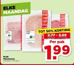 PLUS PLUS Vleeswaren aanbieding
