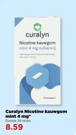 PLUS Curalyn Nicotine kauwgom mint 4 mg aanbieding