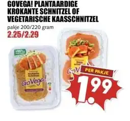 MCD Supermarkt GOVEGA! PLANTAARDIGE KROKANTE SCHNITZEL OF VEGETARISCHE KAASSCHNITZEL aanbieding