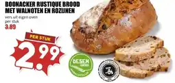 MCD Supermarkt BOONACKER RUSTIQUE BROOD MET WALNOTEN EN ROZIJNEN aanbieding